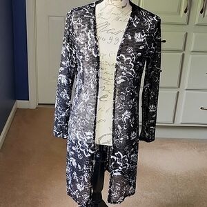 Black & White Mesh Duster